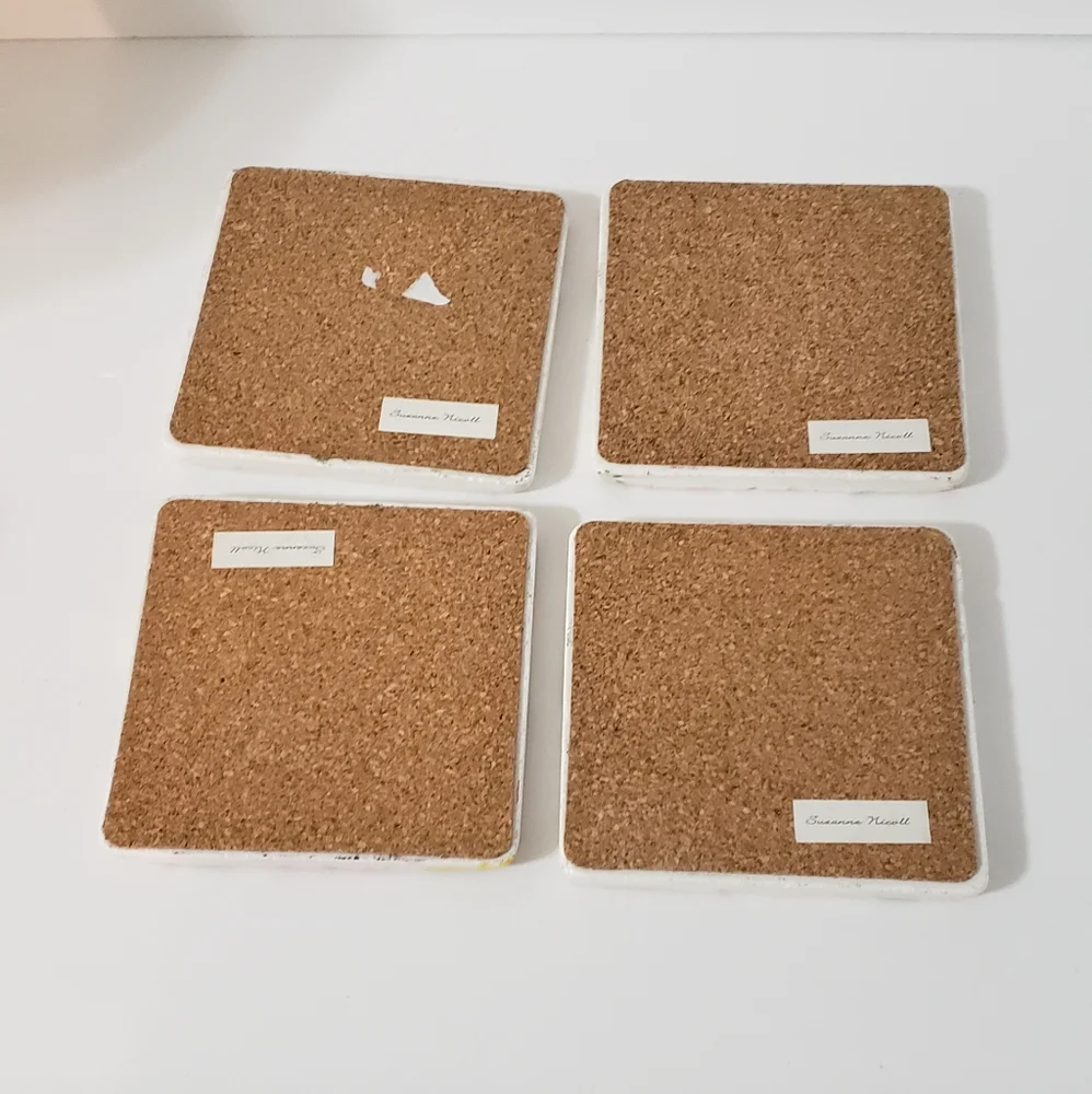 Suzanne Nicoll Coaster Set Floral Bee